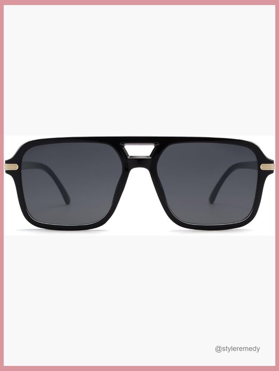 Retro Square Aviator Sunglasses with UV400 Protection main image 7